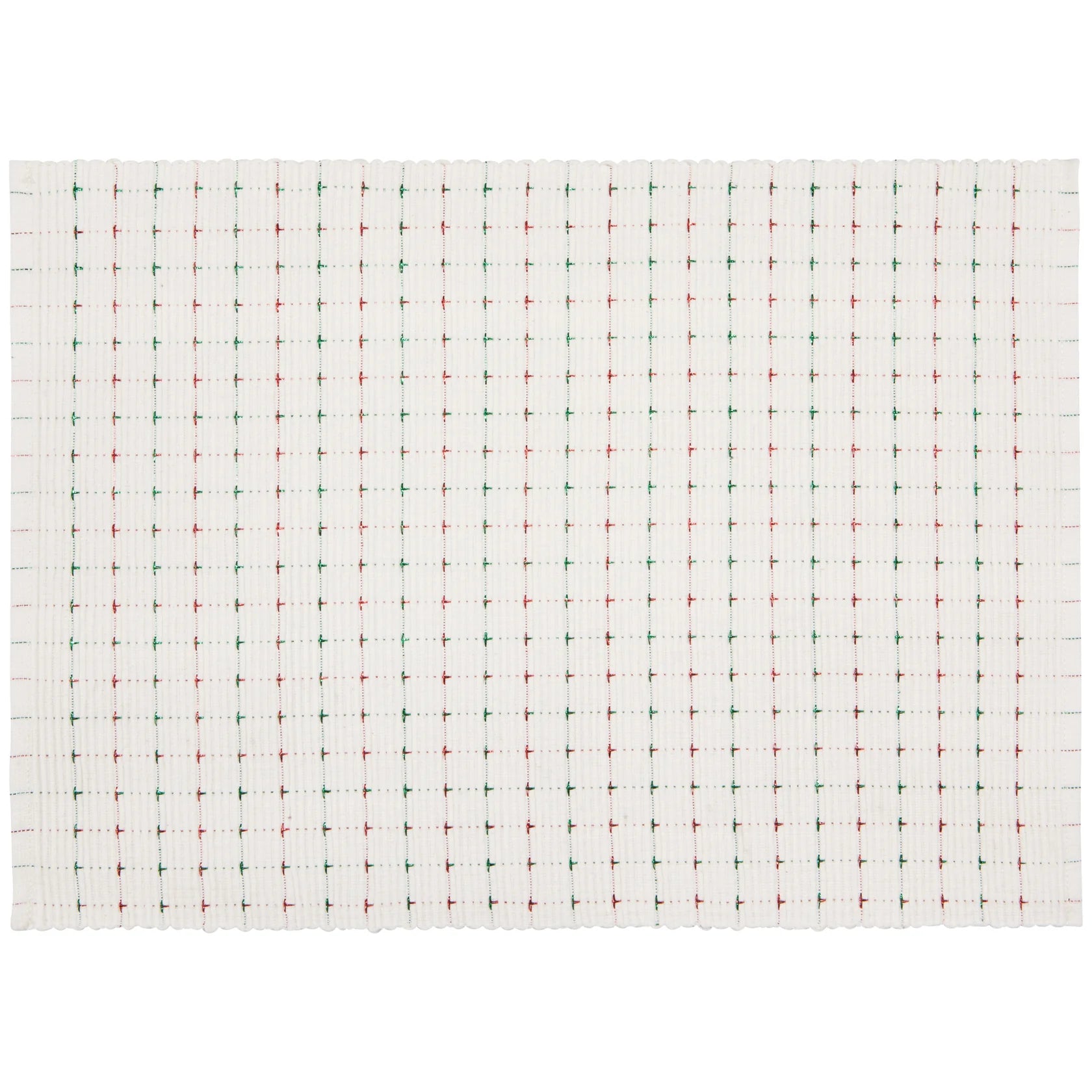 NAPPERON BEIGE AVEC FIL MÉTALLIQUE ROUGE ET VERT