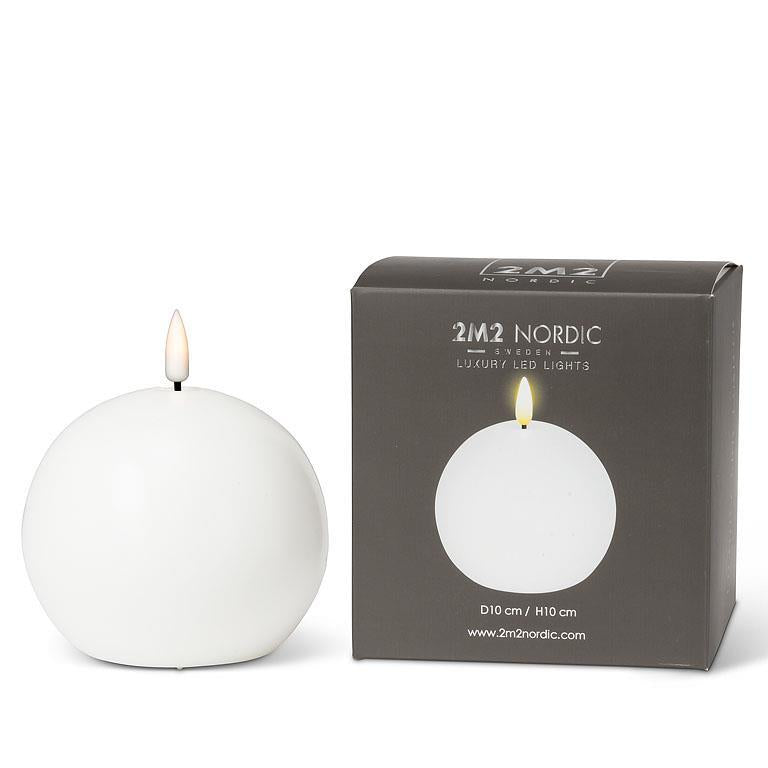 CHANDELLE RONDE BLANChE 4''