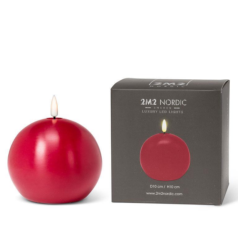 CHANDELLE BOULE ROUGE 4''