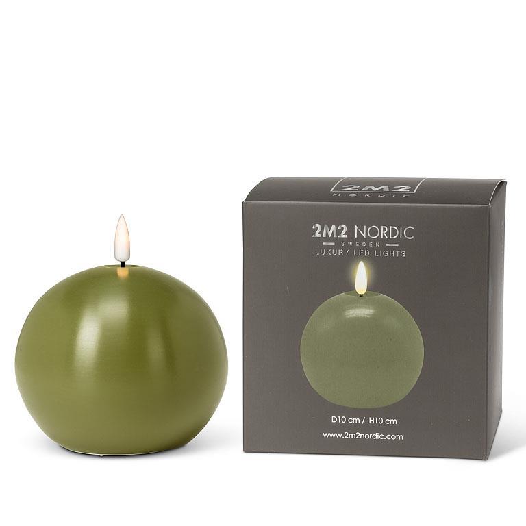CHANDELLE BOULE VERTE 4''