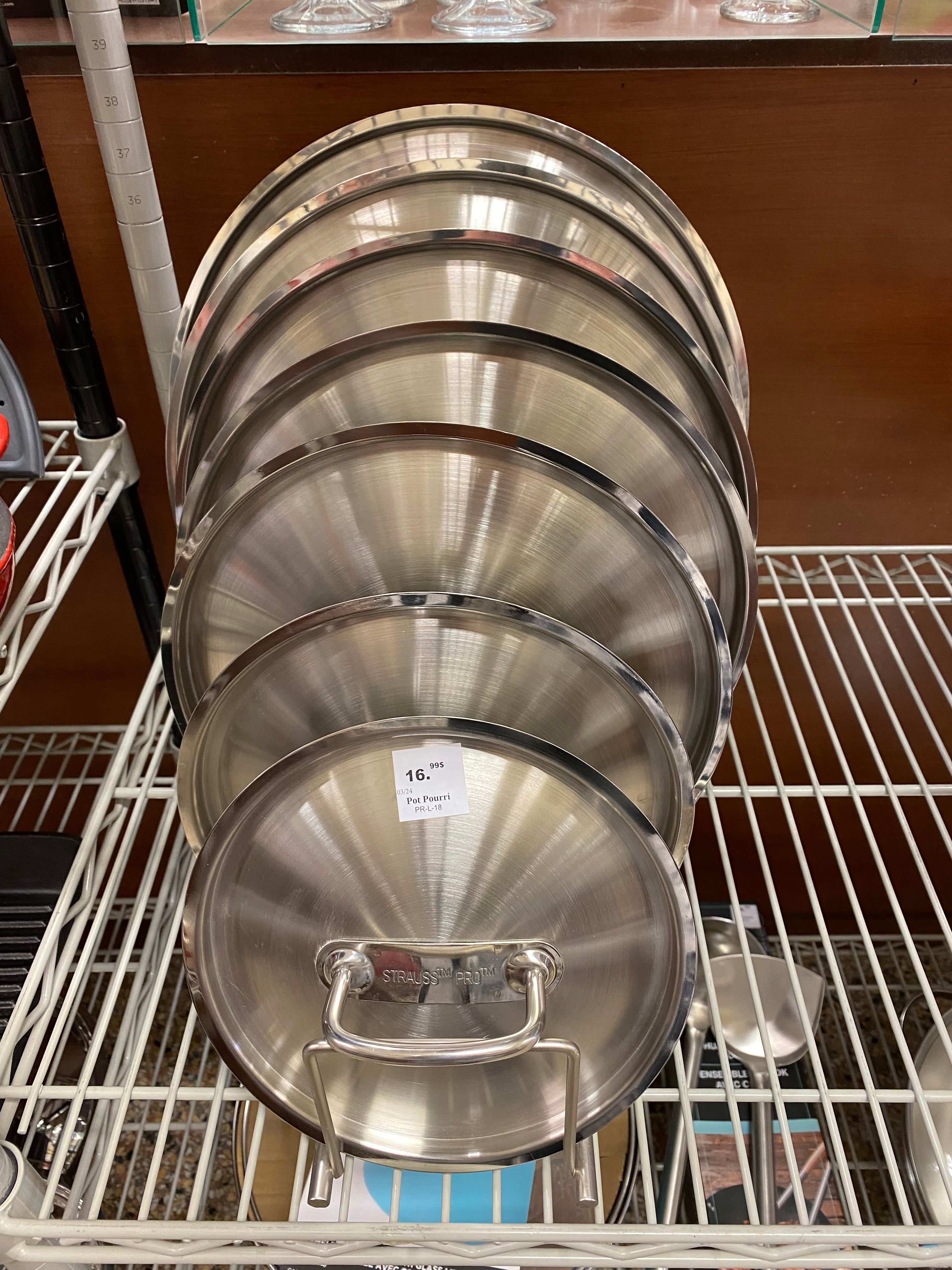 COUVERCLE INOX 24 CM STRAUSS PRO