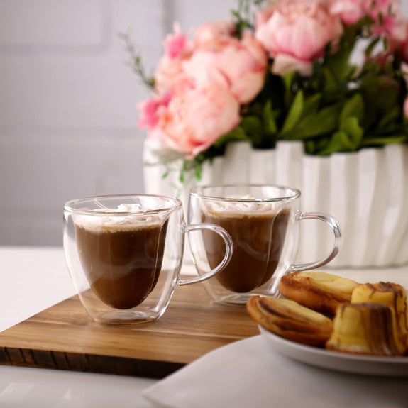 ENS. 2 TASSES CAP. DOUBLE PAROI COEUR 250 M;L
