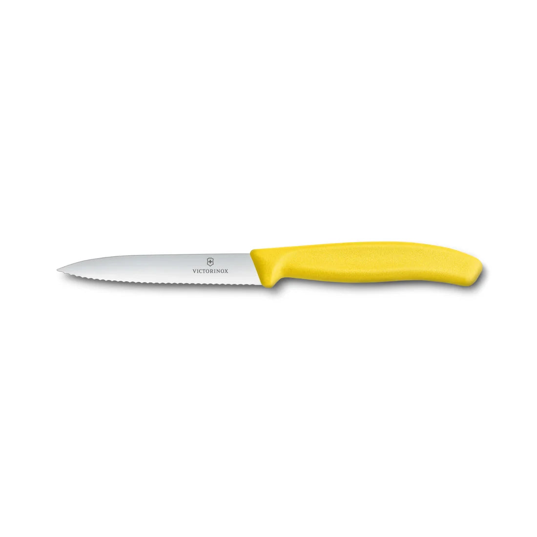 COUTEAU 4'' VICTORINOX DENTELÉ JAUNE