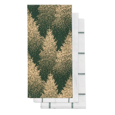 PQT 3 LINGES VAISSELLE FORÊT OR