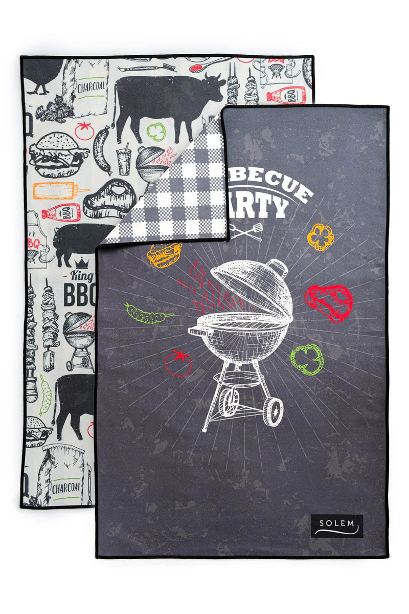 2 LINGES A VAISSELLE MICROFIBRE - LE ROI DU GRILL