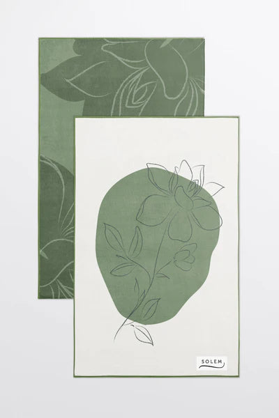 2 LINGES VAISSELLE MICROFIBRE - LES GARDENIAS VERT