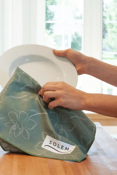 2 LINGES VAISSELLE MICROFIBRE - LES GARDENIAS VERT