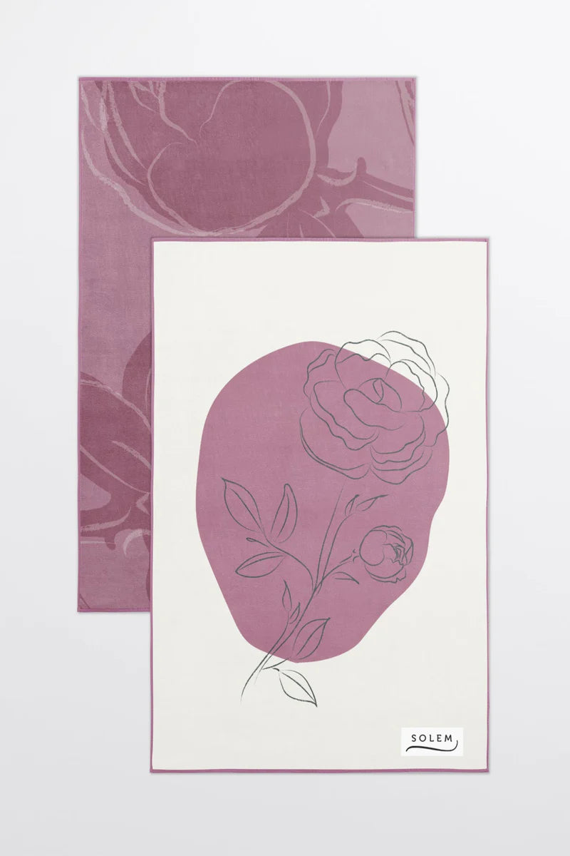 2 LINGES A VAISSELLE MICROFIBRE - LES PIVOINES ROSES