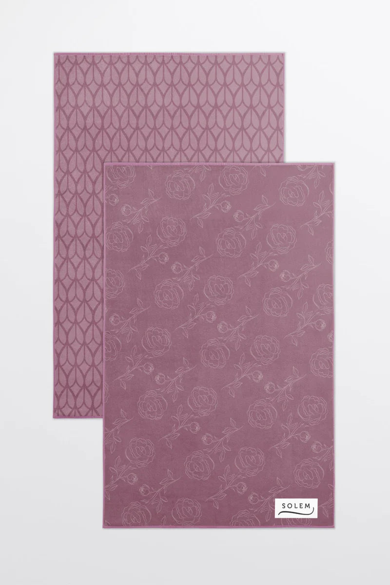 2 LINGES A VAISSELLE MICROFIBRE - LES PIVOINES ROSES
