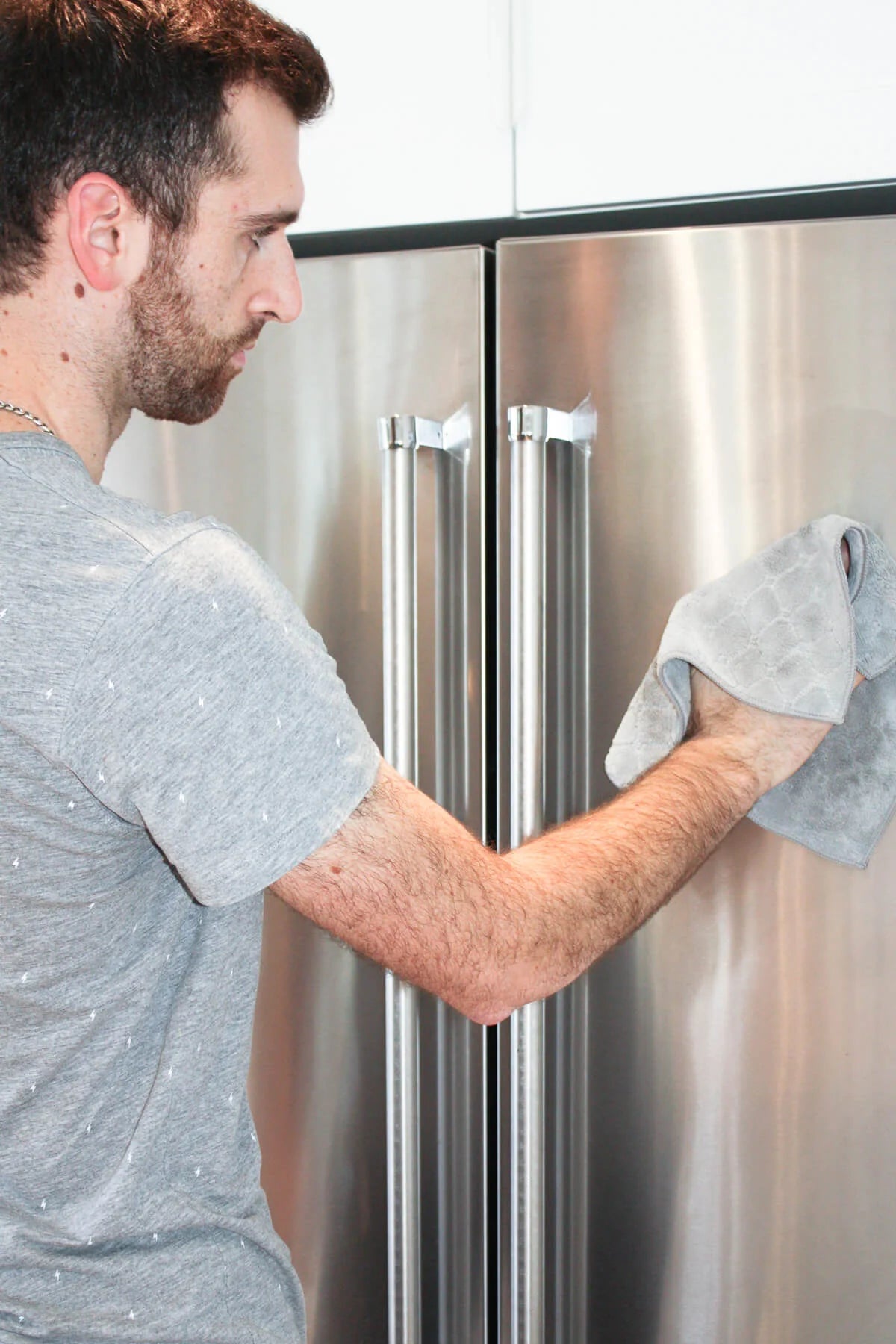 2 LINGES DE CUISINE MICROFIBRE GRIS