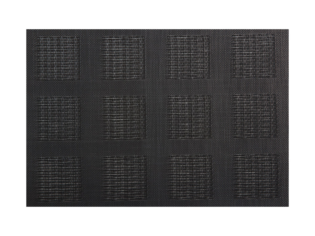 Napperon de table rectangulaire en matière tissée noir avec motif damier texturé sur fond blanc, Maxwell Williams