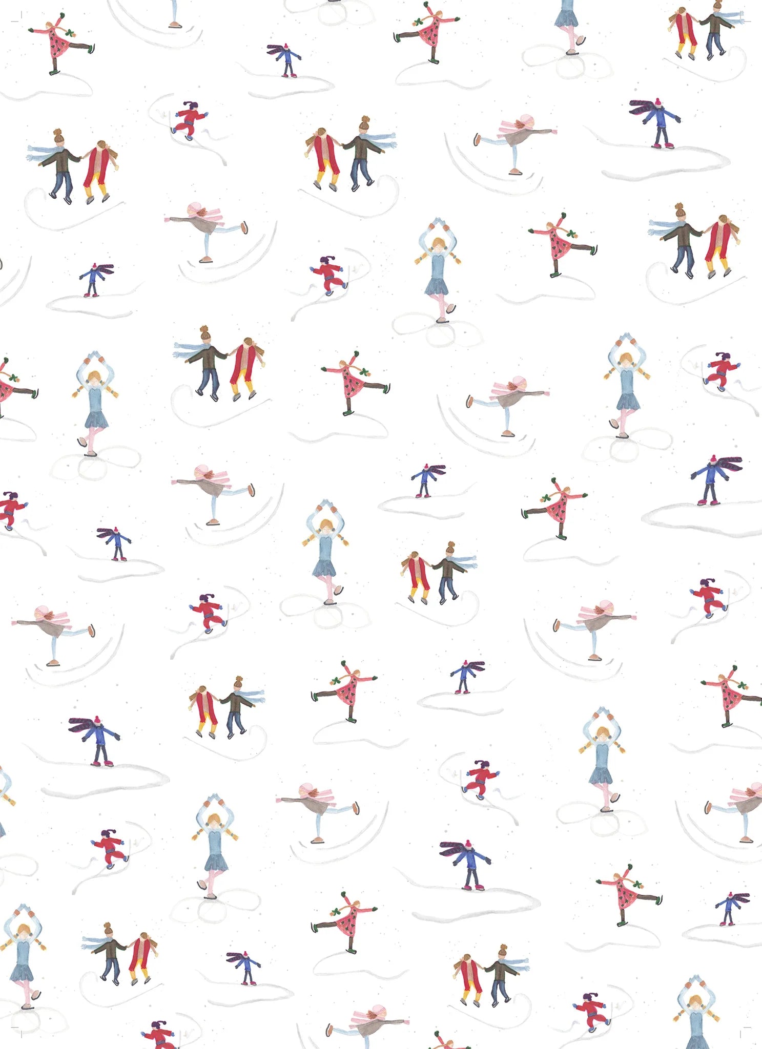 LINGE VAISSELLE, LES PATINEURS 19 X 26.5