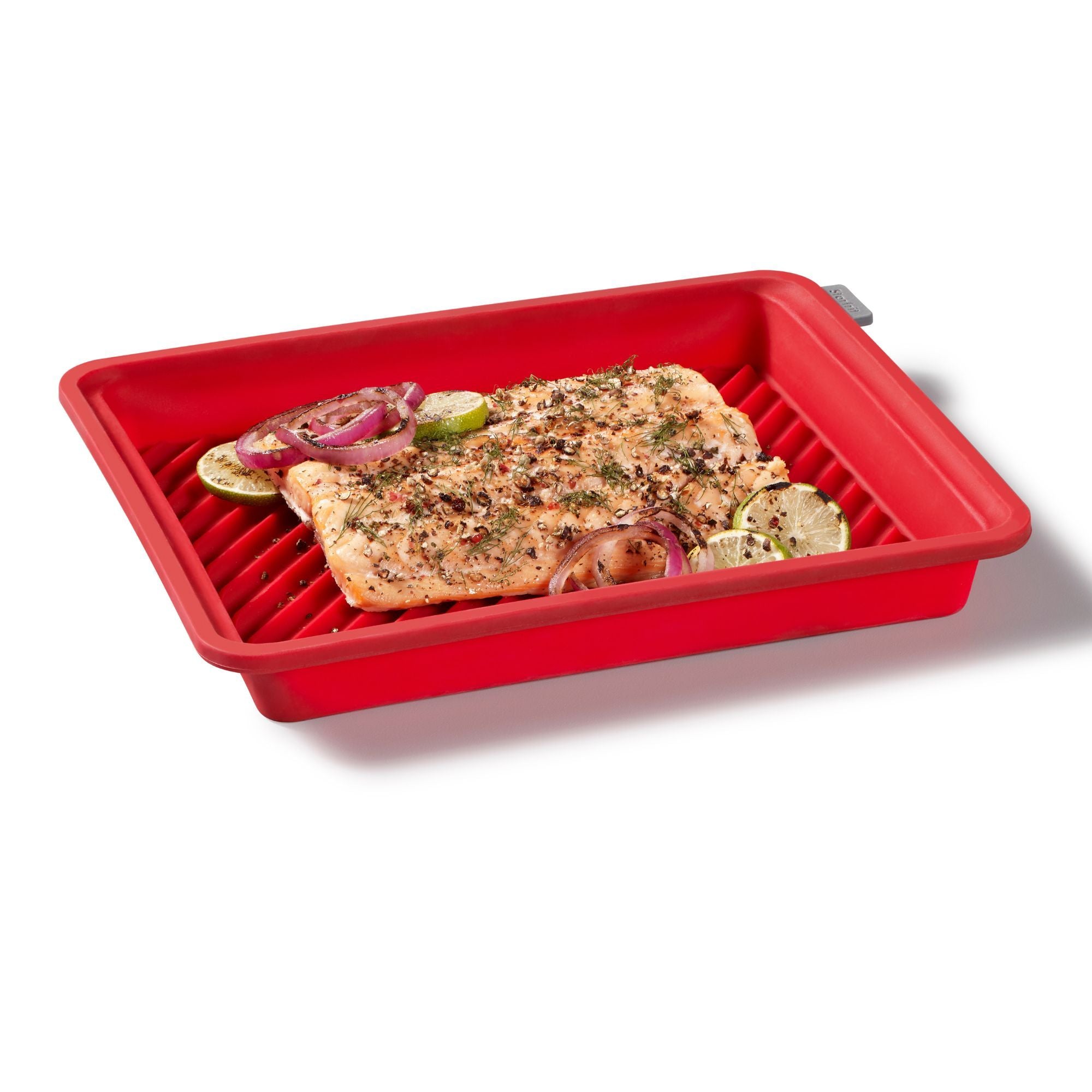 PLAT DE CUISSON SILICONE FOND RAINURÉ GRAND