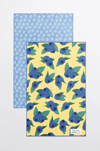 2 LINGES VAISSELLE MICROFIBRE - LES BLEUETS