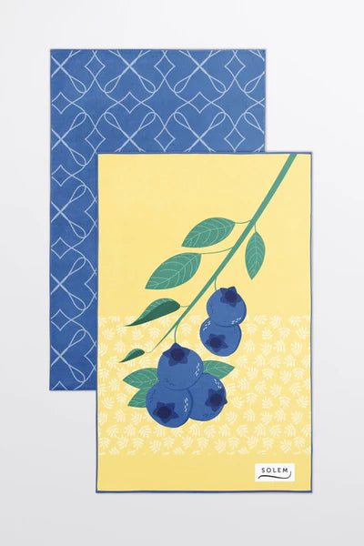 2 LINGES VAISSELLE MICROFIBRE - LES BLEUETS