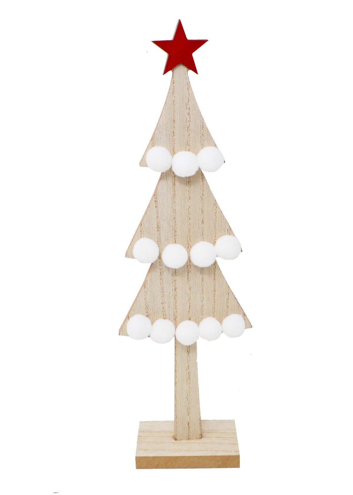 SAPIN AVEC POMPOMS ET ÉTOILE