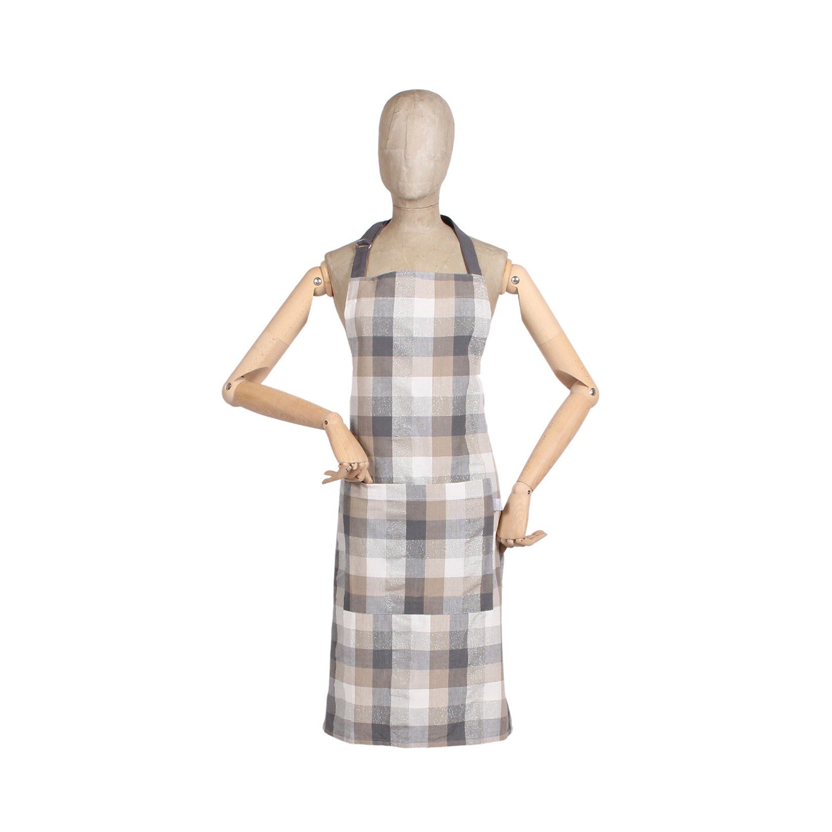 TABLIER TISSÉ BRILLANT ARGENT