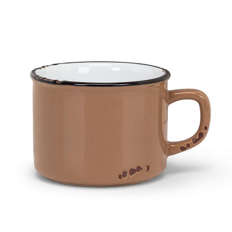 TASSE ENAMEL CAPP. TAUPE 8 OZ