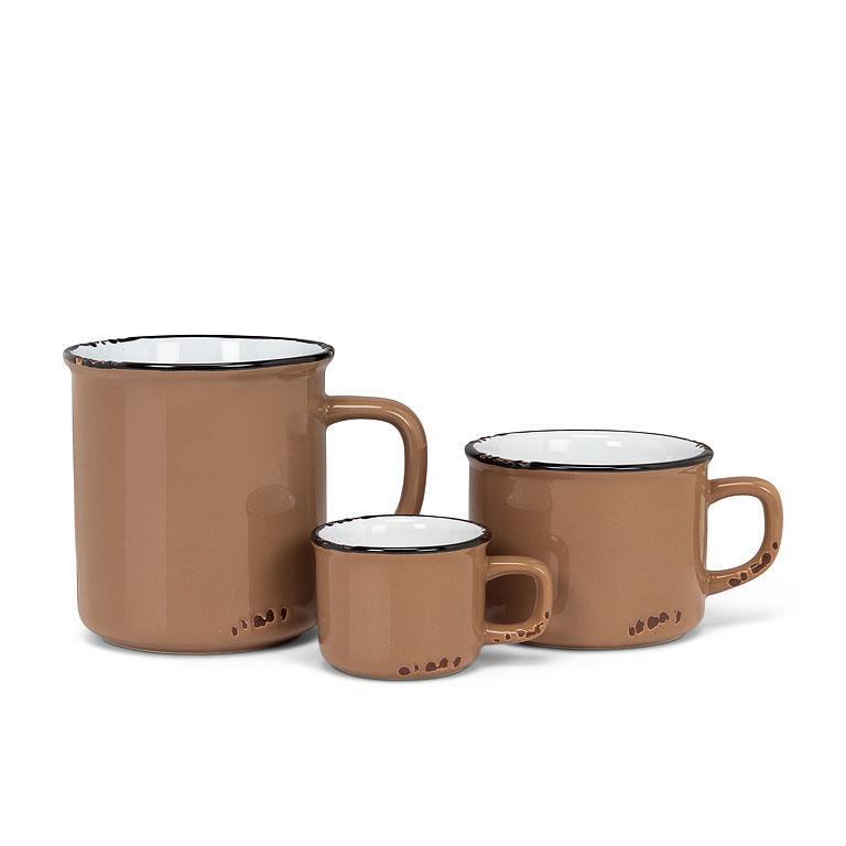 TASSE ENAMEL CAPP. TAUPE 8 OZ