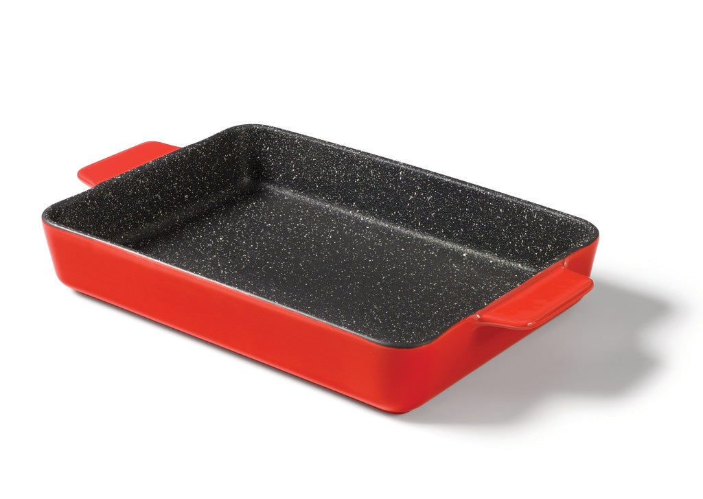 PLAT CUISSON CÉRAMIQUE ROUGE 13X9.5'' RICARDO
