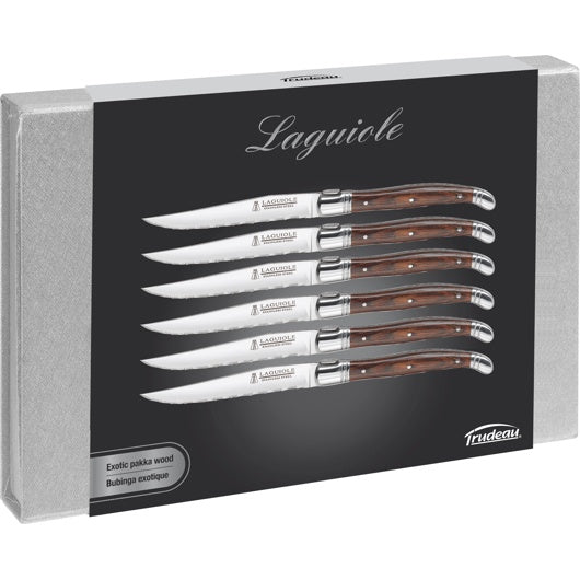 ENS. 6 COUTEAUX STEAK "LAGUIOLE" BRUN