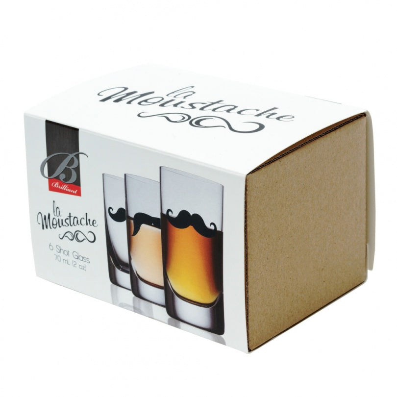 BTE 6 VERRES SHOOTER "LA MOUSTACHE" 2OZ