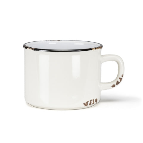 TASSE CAPPUCINO BLANCHE ENAMEL 8 OZ