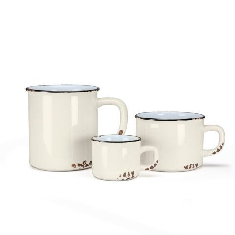 TASSE CAPPUCINO BLANCHE ENAMEL 8 OZ