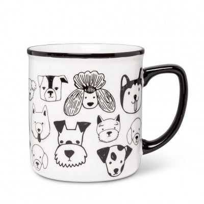TASSE CHIENS NOIR/BLANC 14 OZ