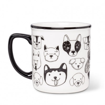 TASSE CHIENS NOIR/BLANC 14 OZ