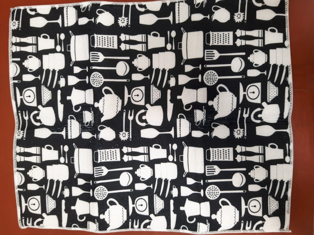 TAPIS SÉCHAGE 40 X 47CM NOIR/BLANC