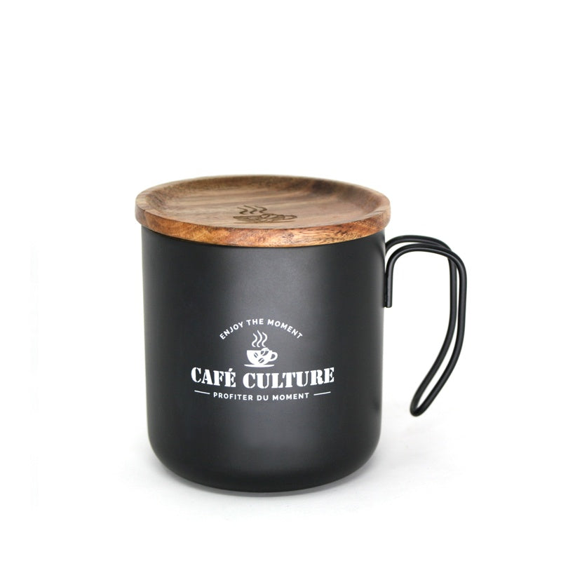 TASSE DOUBLE PAROI INOX NOIR/COUV.BOIS 450ML