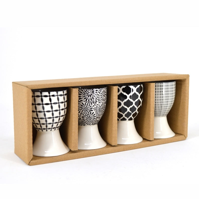 ENS. 4 COQUETIERS NOIR/BLANC