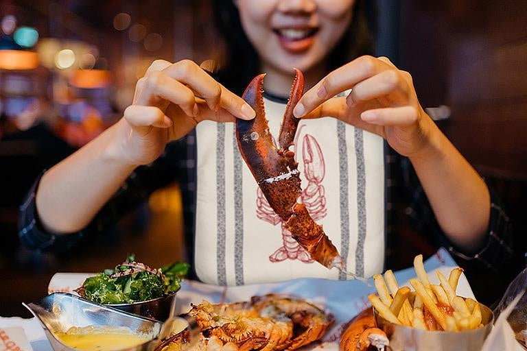 BAVETTE EN TISSUS HOMARD