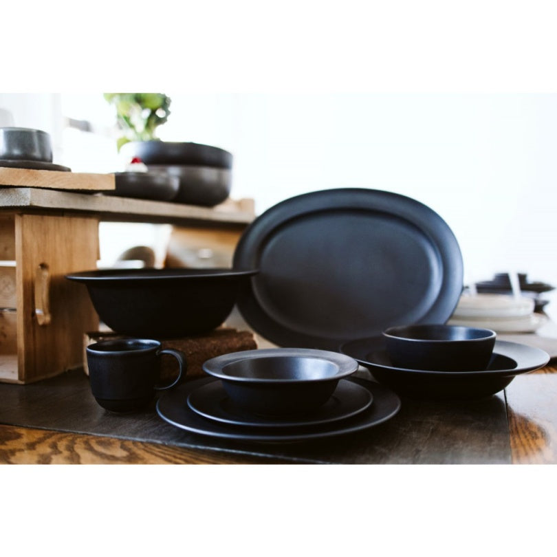 ASSIETTE OVALE 42CM RONDO GRANITE