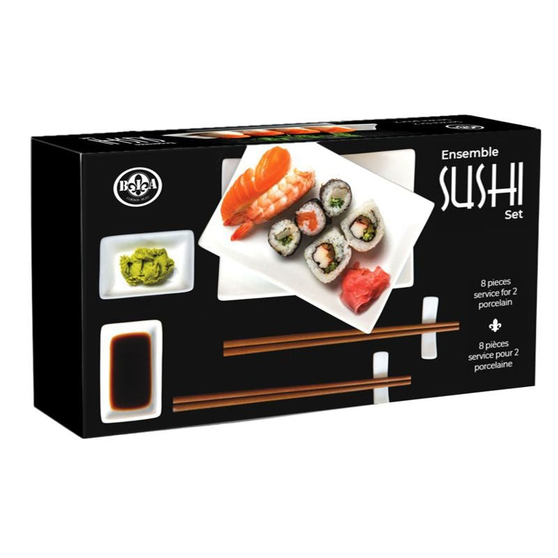 ENS. 8 PCES À SUSHI BLANC