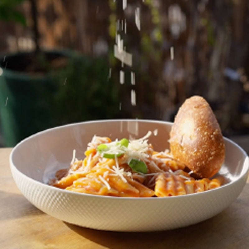 ENS. 4 BOLS PEU PROFONDS TEXTURÉS 24CM