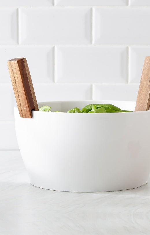 BOL A SALADE BLANC 24CM/UST ACACIA