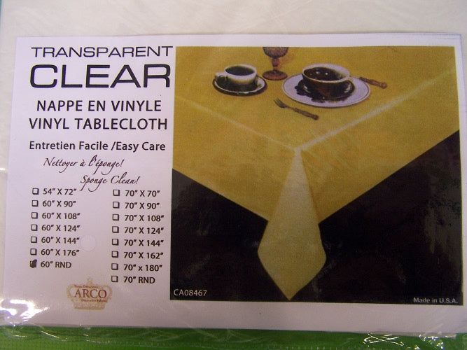 PROTECTEUR NAPPE TRANSPARENT 60'' ROND