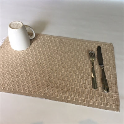 NAPPERON 13X19 BUBBLE WEAVE BEIGE