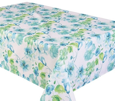 NAPPE 70 X 70 WATERCOLOR FLORAL AQUA