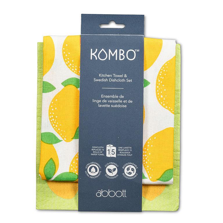 ENS. LINGE VAISSELLE ET LINGE SUEDOIS CITRON