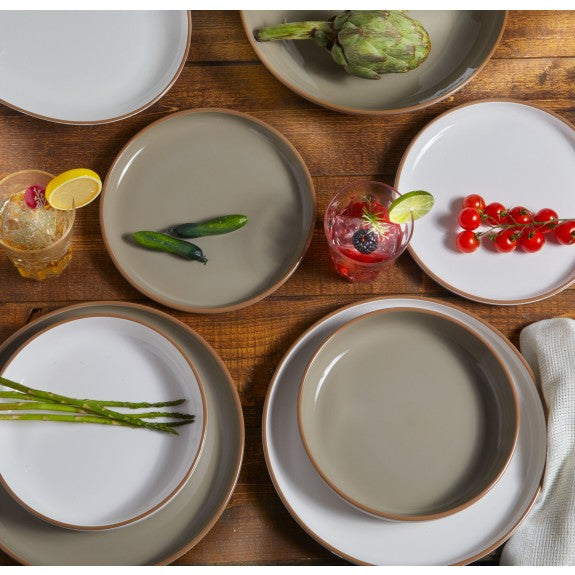 ASSIETTE DE SERVICE 28CM TAUPE EN PLASTIQUE RECYCLÉ