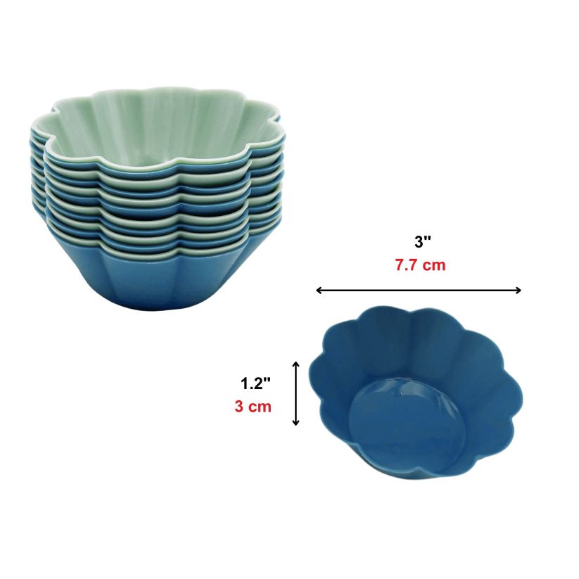 ENS. 12 MOULES A MUFFINS FLEURS EN SILICONE
