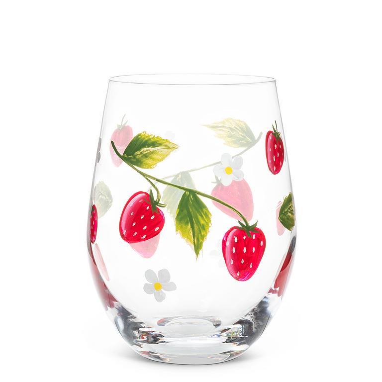 VERRE A VIN SANS PIED FRAISES