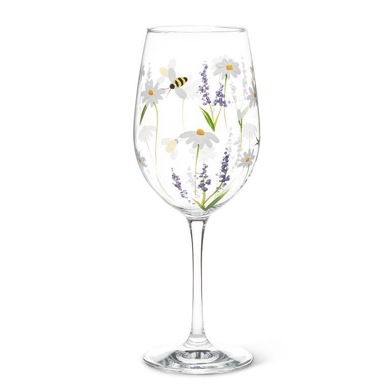 VERRE A VIN LAVANDE ET ABEILLES