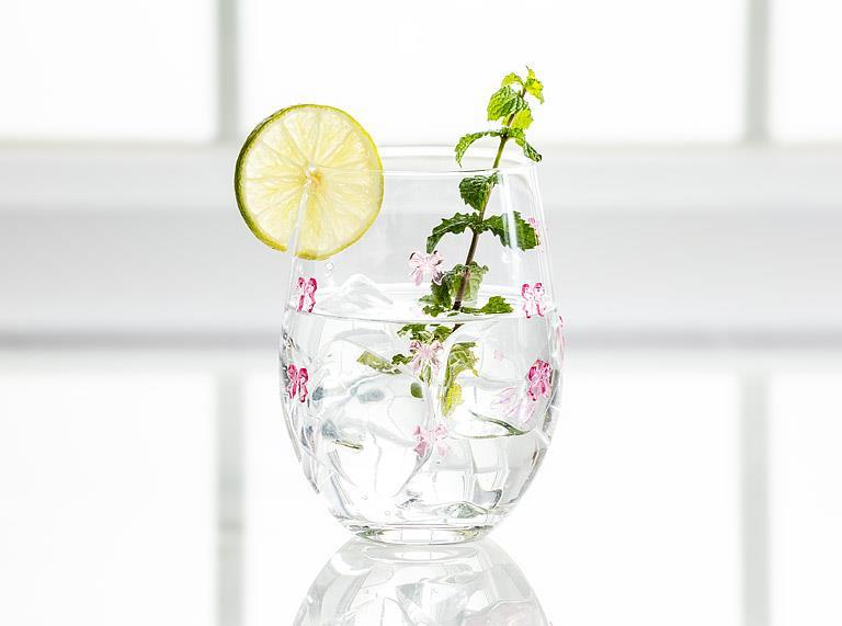 VERRE À VIN BOUCLES ROSES