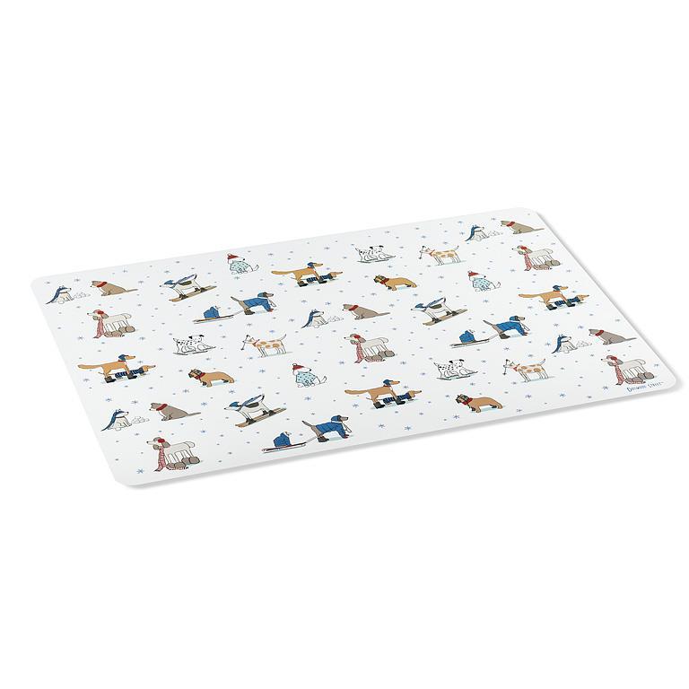 NAPPERON VINYLE CHIENS SPORTS D'HIVER