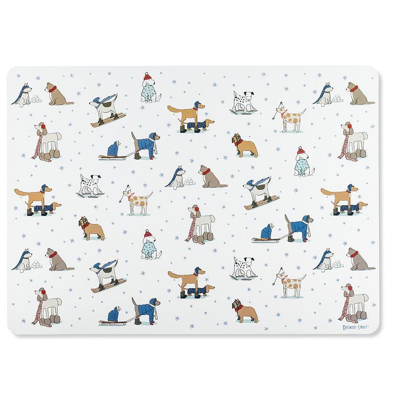 NAPPERON VINYLE CHIENS SPORTS D'HIVER