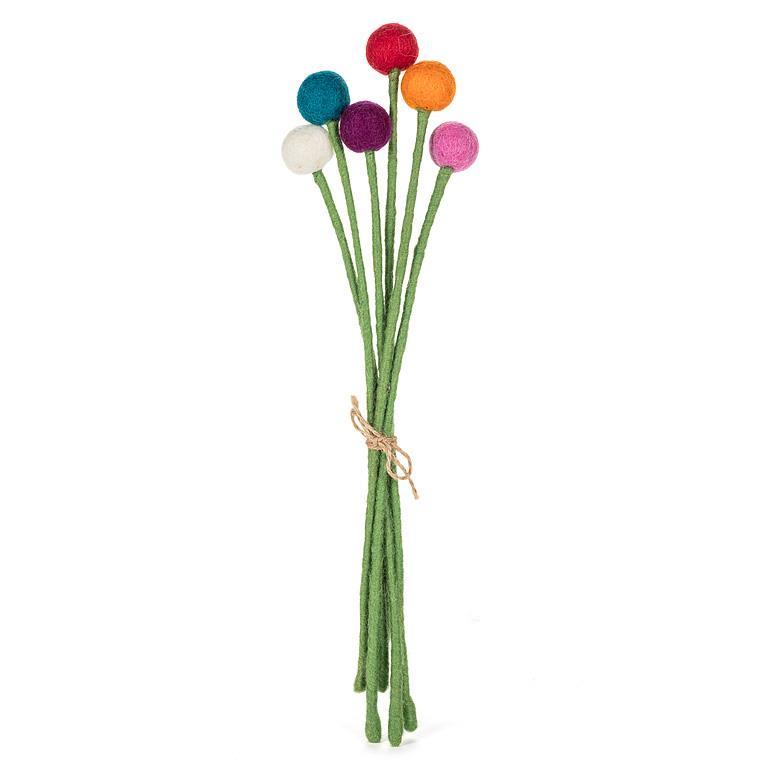 TIGE DE FLEUR POMPON EN LAINE